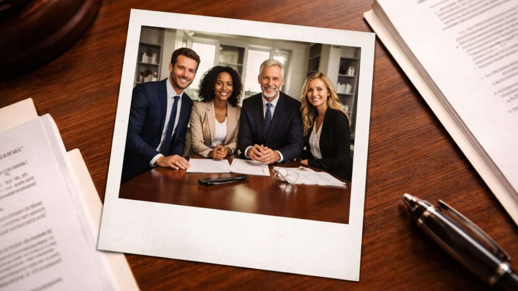 A Polaroid photo of personal injury lawyers, symbolizing an SEO optimized image.