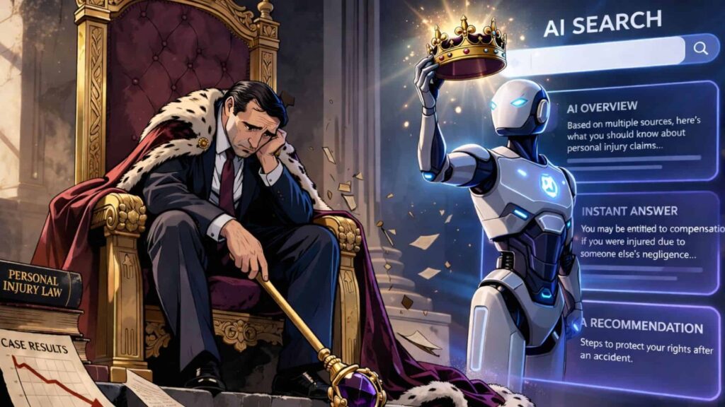 A personal injury lawyer who was ruling with domain authority losing his crown to AI search